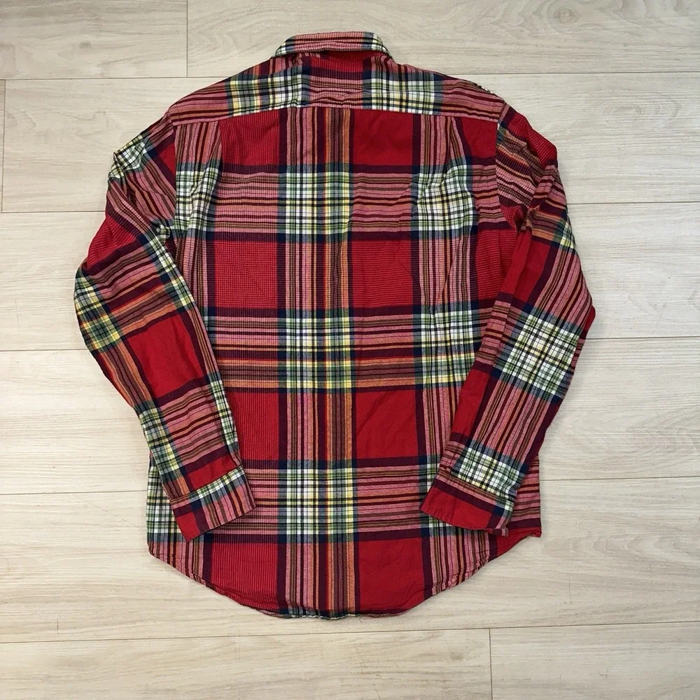 Vintage Polo Ralph Lauren Navajo Aztec Men Sz M Multicolor Plaid Button Up Shirt